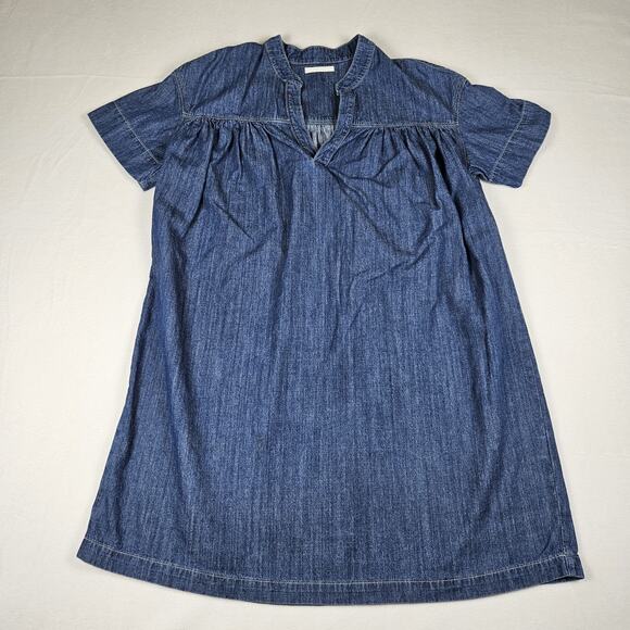 Mother Denim Gatherer Popover Mini Dress Chambray Simple Thing Cottage Womens M - Picture 16 of 16